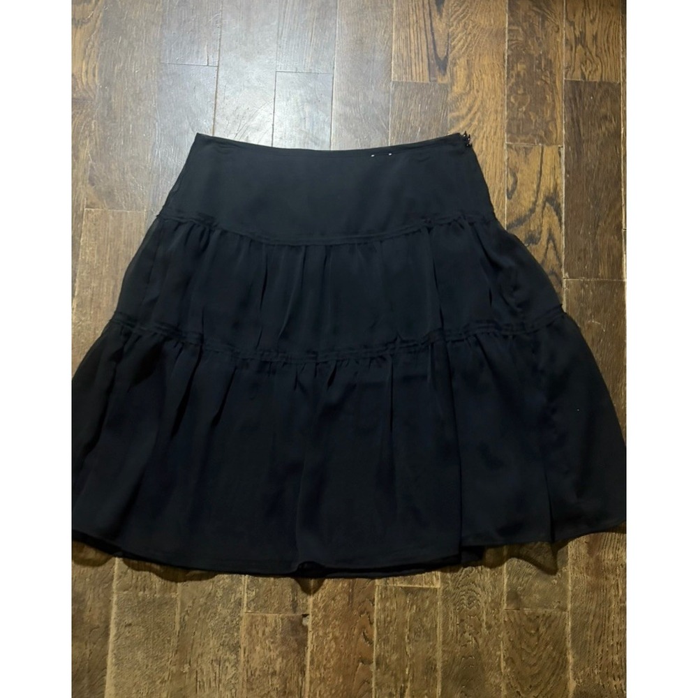 VTG Women's 2 Old Navy Tiered Ruffle Skirt Black Goth Fairy Flowy Peasant